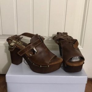 Rarely worn. Brown summer heels with studs